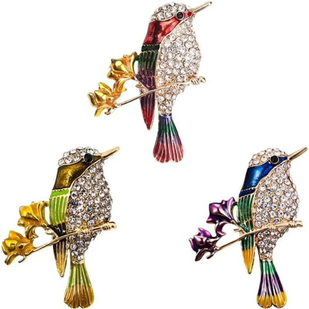 Hummingbird Pin Brooch Set Fashion Men and Women Elegant Bird Brooch set